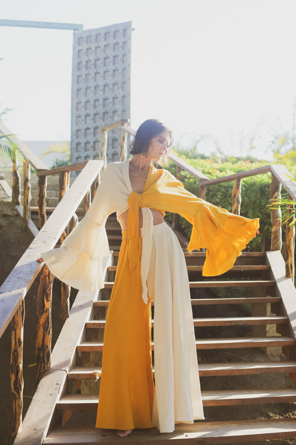AC Wide Leg Pant - Yellow/Cream – ZÓCALO