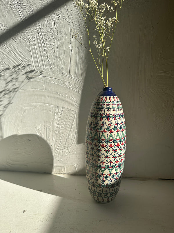 Mexico City Tall Vase - Green, Blue, Red