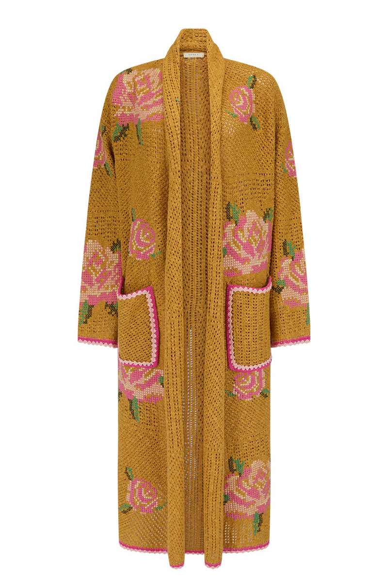 カーディガン Embroidery Long Gown Maxi cardigan Dream lace maxi ruffle | Abaya | Kabayare