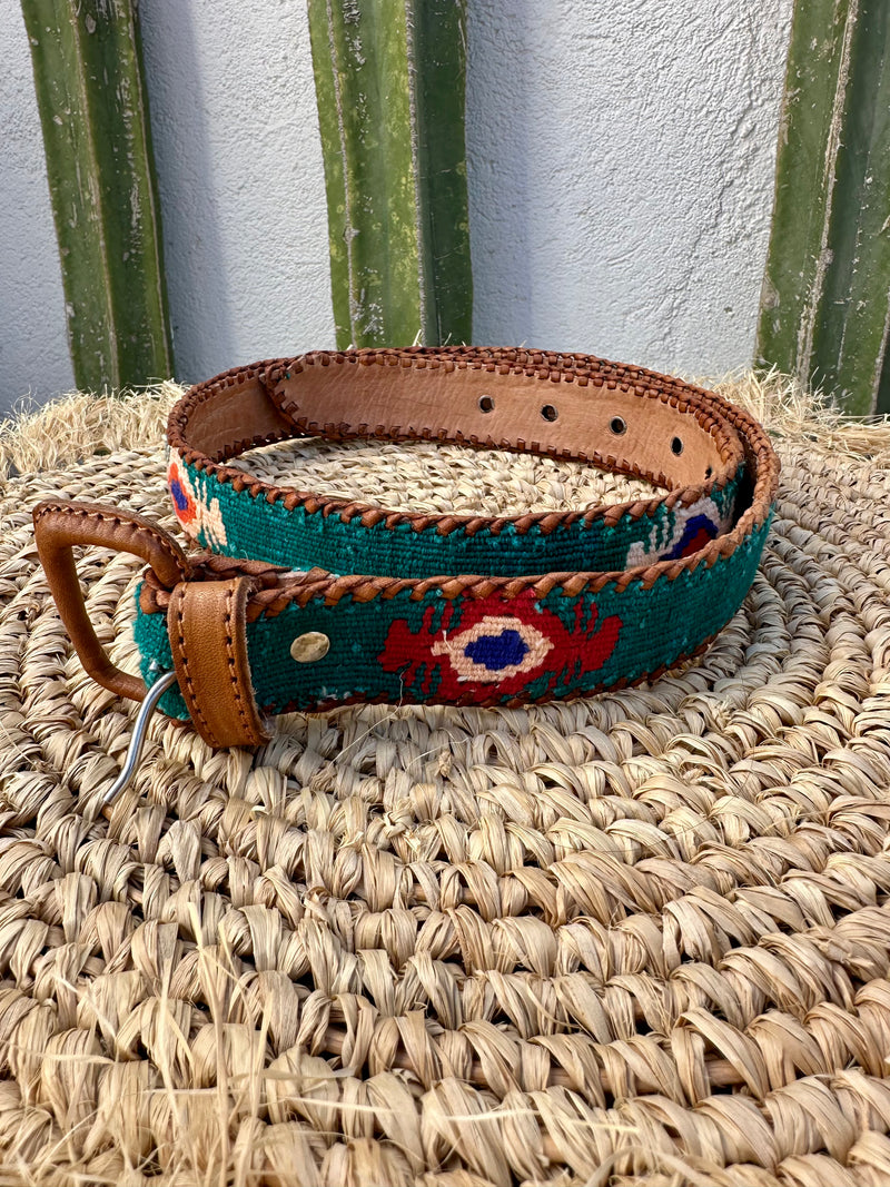 Mexican Embroidery Leather Belt Unisex