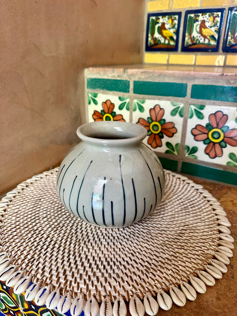 Oaxaca Round Blue Drip Vase