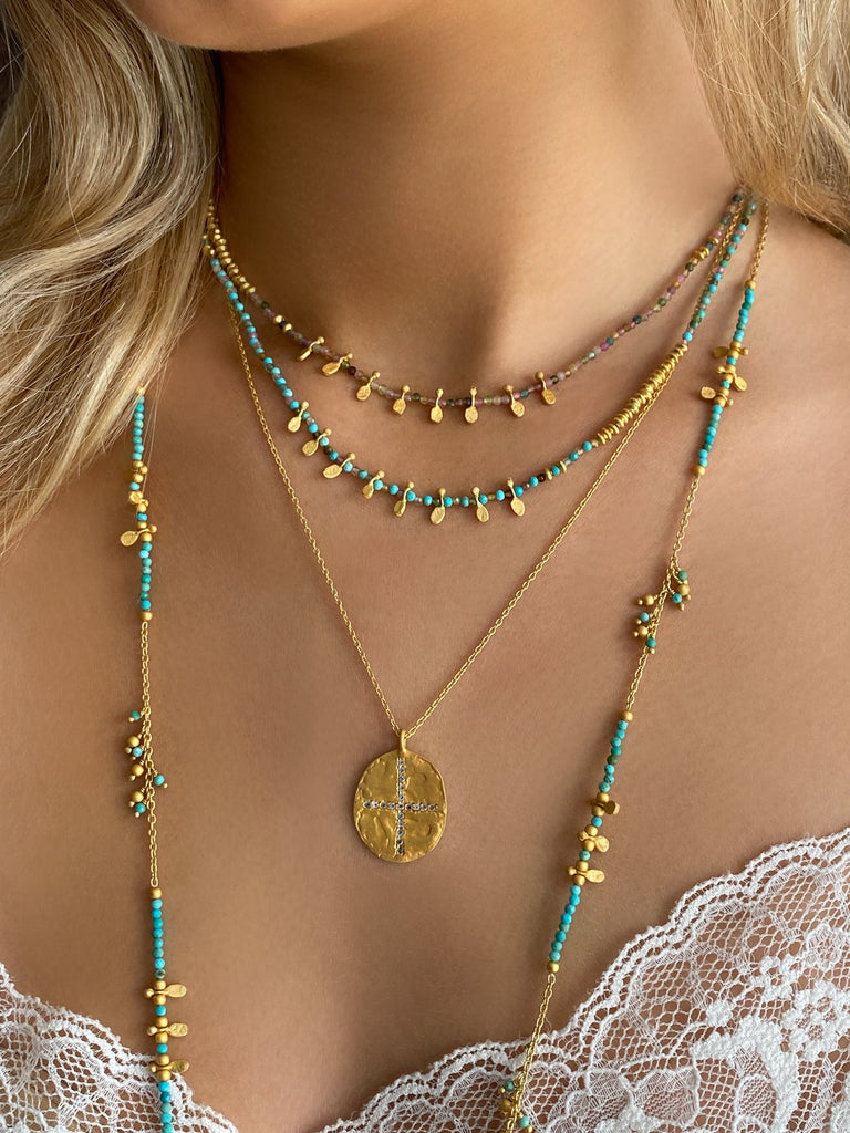 RT Gold Beaded Thread Necklace + more colors