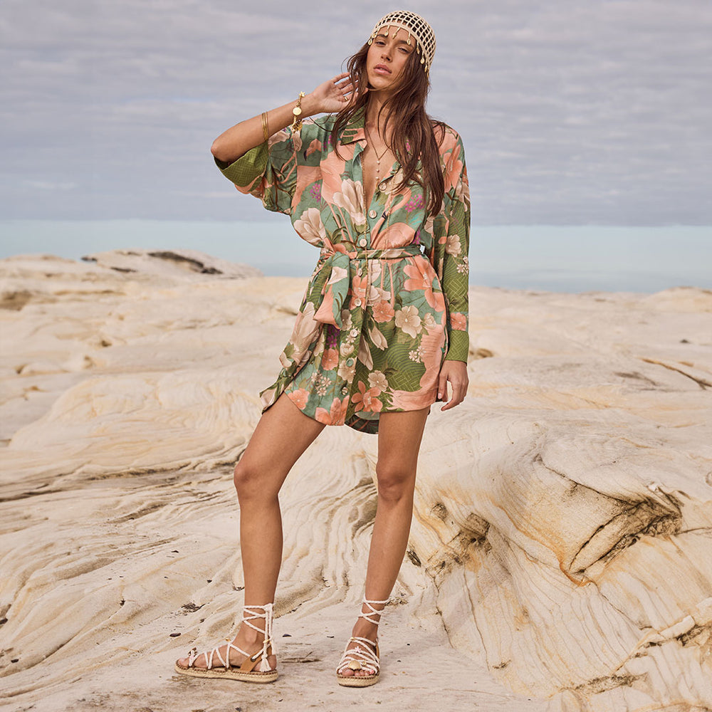 boho shirt dress Beauty Mini T-Shirt Accessorize it with the following Spell Floridian Shirt Dress -