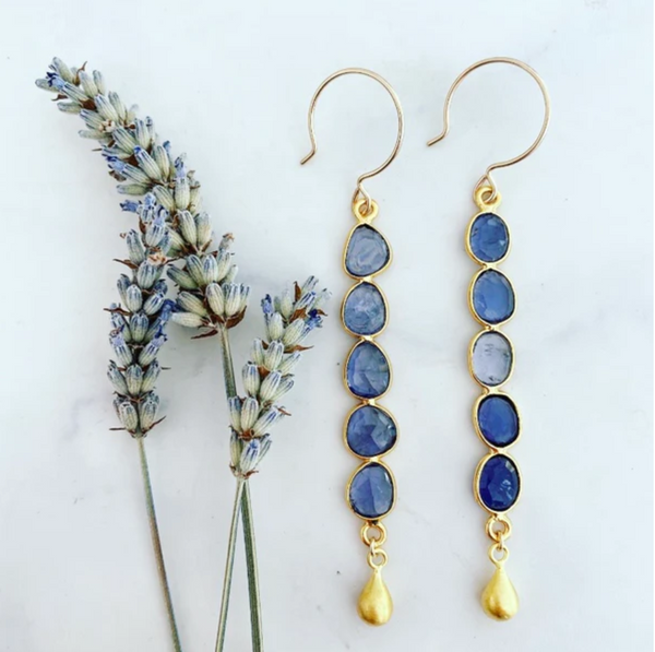 NAV Iolite Bar Earrings