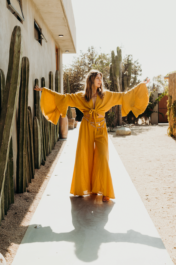 AC Wide Leg Pant - Yellow