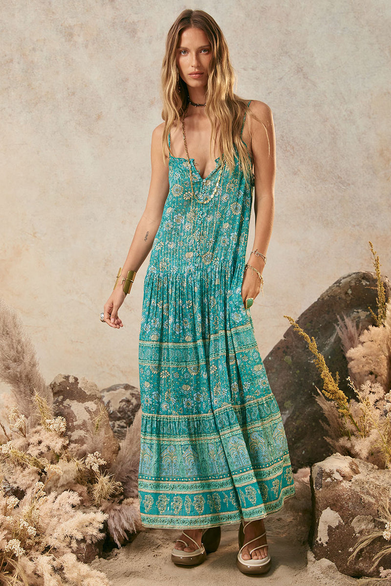 SPELL Elysian Strappy Maxi Dress - Jade SPELL Elysian Strappy Maxi Dress - Jade