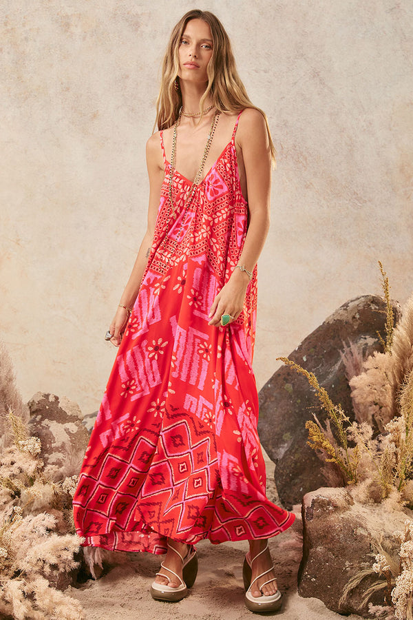 Spell Libertine Strappy Maxi Dress - Cayenne