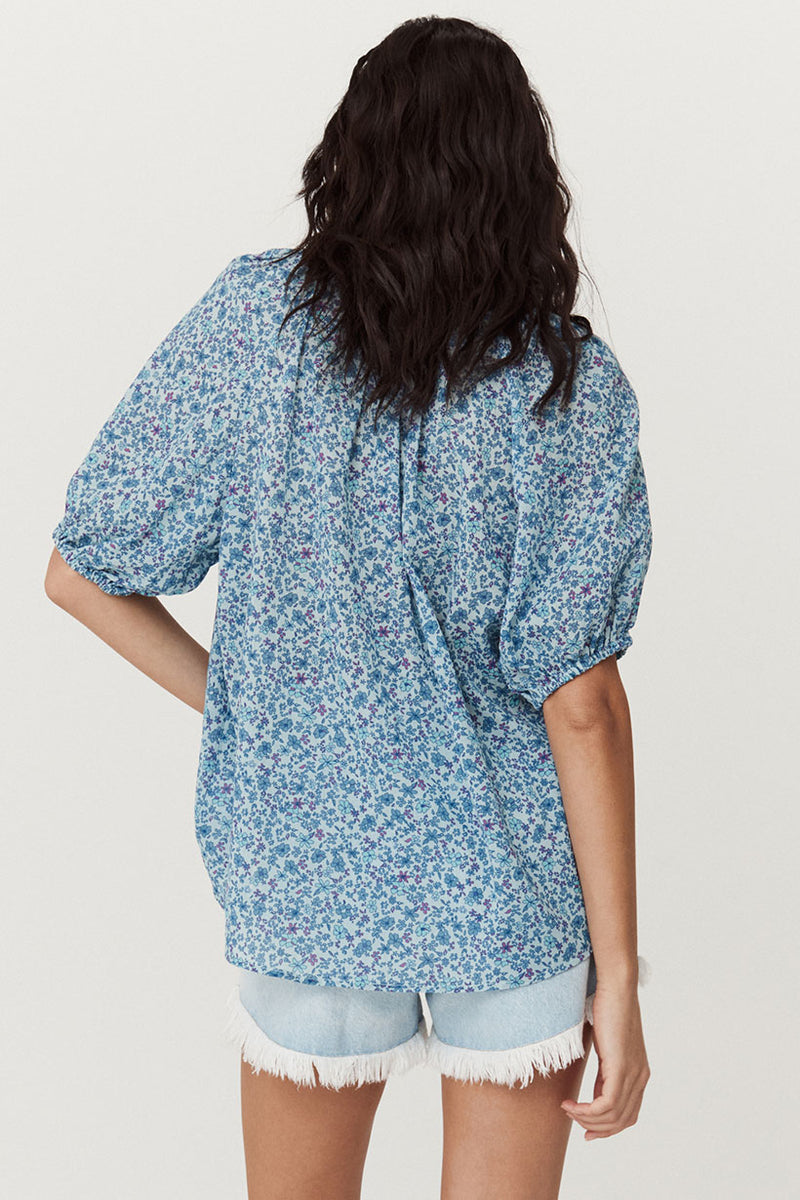 Spell LJ Short Sleeve Blouse - Blue Nirvana