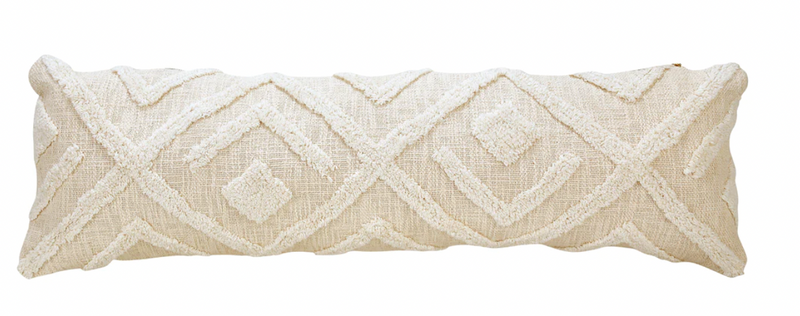 Casa Am - Fluff Lumbar Pillow, Off White - 12x38"-