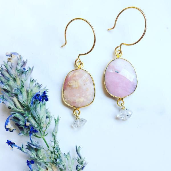 NAV -Pink Opal Drop Earrings